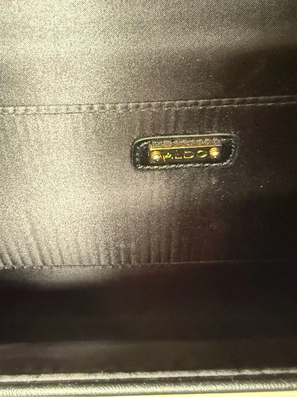 Aldo Black and White Envelope Clutch with Iridescent Trim